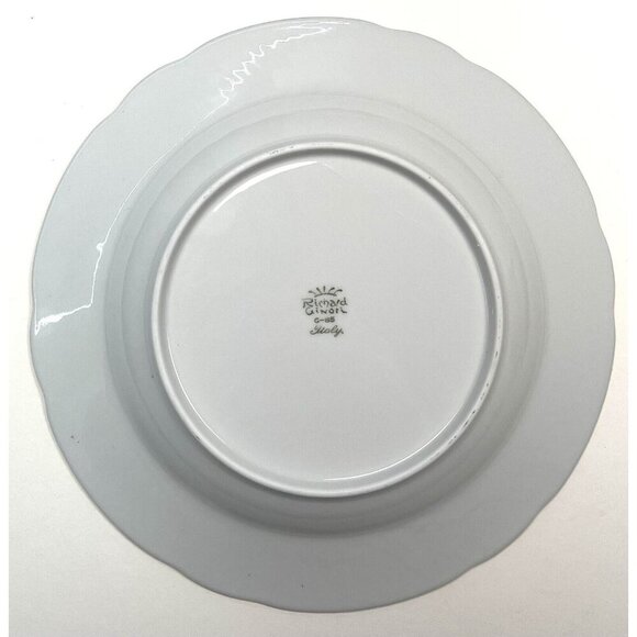 Set 5 RICHARD GINORI 9.25" GIN98 White Gold Rim Floral SOUP BOWLS Made in Italy - Picture 4 of 5